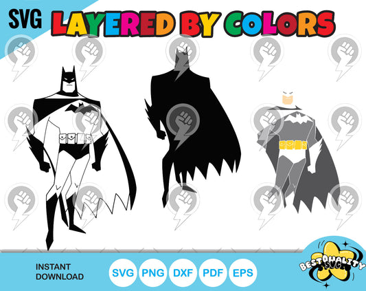 Batman 100 cliparts bundle, Batman SVG cut files for Cricut / Silhouette, PNG, DXF, instant download