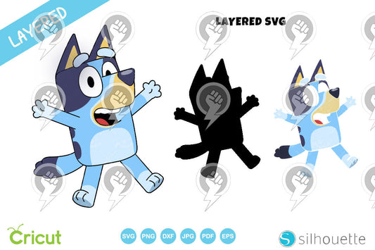 Bluey Clipart Bundle, Bluey the dog SVG cut files for Cricut / Silhouette, PNG DXF, instant download