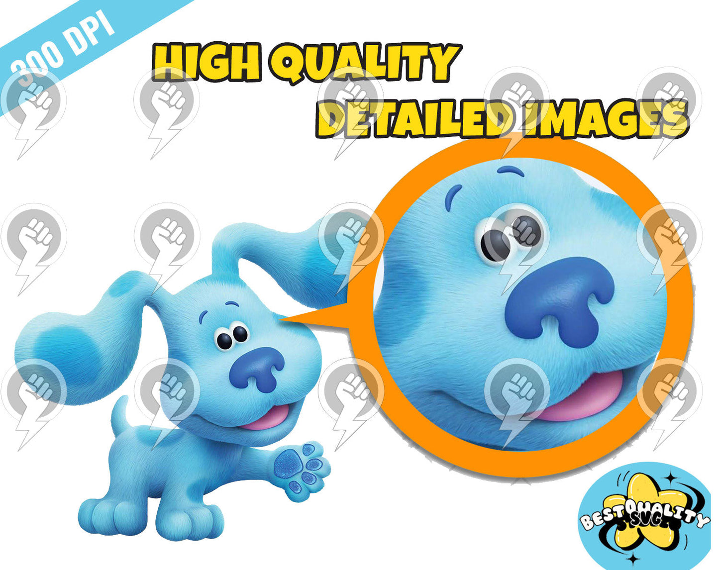 Blue's Clues clipart PNG, Printable png cut for Cricut / Silhouette, Blues Clues digital papers, instant download